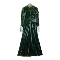 AMERI アメリ 23AW UND VELOUR HOLE LACE DRESS ベロア ホール レース ワンピース グリーン 02320530690 Size M 瑞穂店