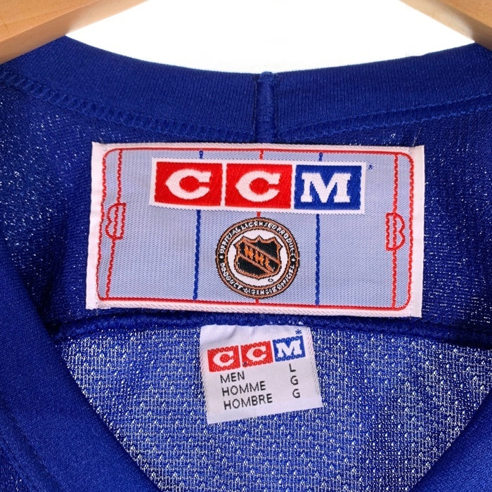 CCM シーシーエム Tronto Maple Leafs NHL トロント メープル リーフス 七分丈 ラグランスリーブ ホッケーシャツ ブルー ホワイト Size L 福生店