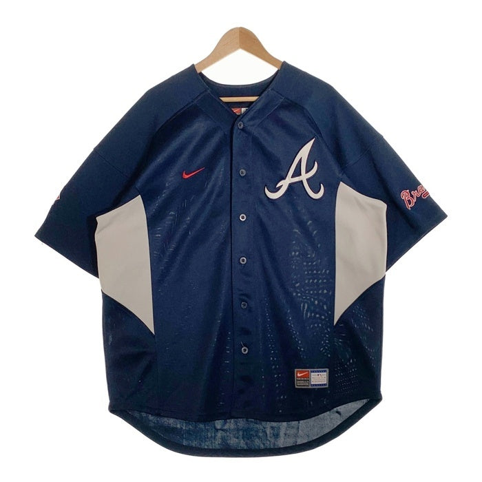 00's NIKE TEAM ナイキ Atlanta Braves アトランタ・ブレーブス C.JONES ベースボールシャツ ジャージー ネイビー Size L 福生店