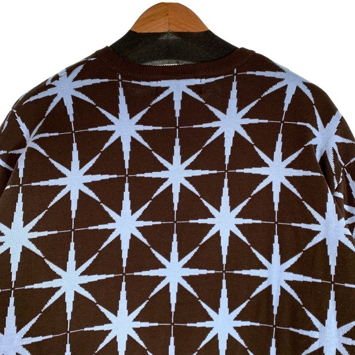 BoTT ボット Spakle Jacquard Knit Sweater スパークル ジャカードニット コットンセーター 総柄 ブラウン 253BoTT26 Size L 福生店