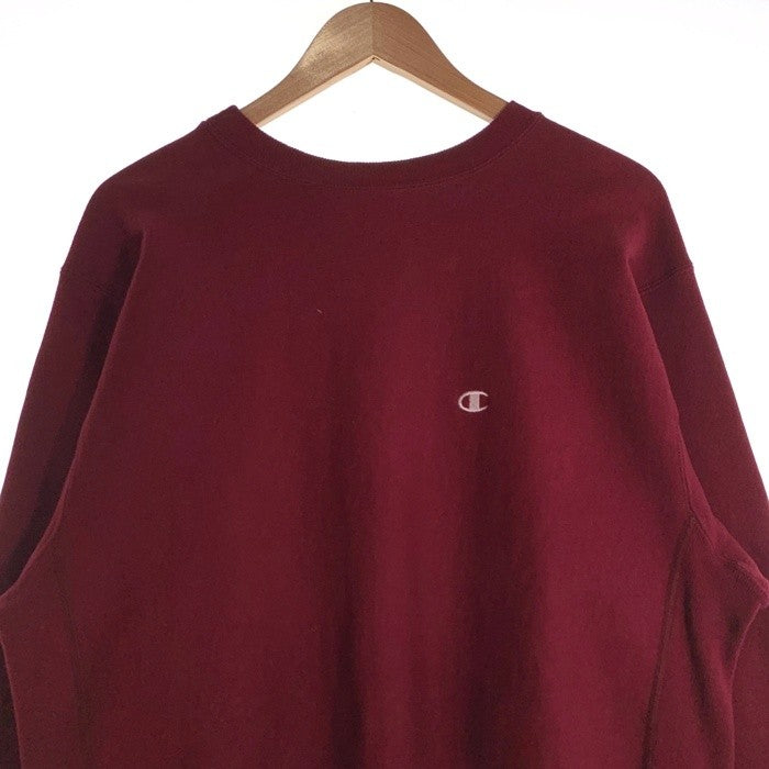 90's Champion チャンピオン REVERSE WEAVE リバースウィーブ 刺繍タグ クルーネック スウェット バーガンディー Size L 福生店