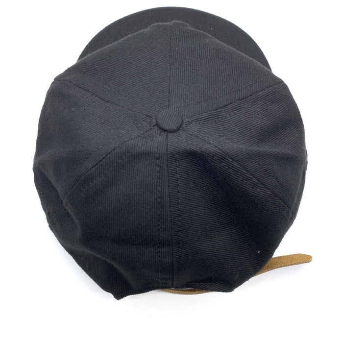 80's~ STUSSY ステューシー スカルボーン刺繡 5パネルキャップ ブラック オレンジ オールド 黒タグ 福生店