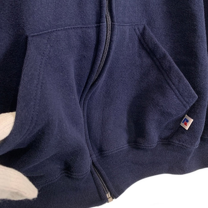 90~00's RUSSELL ATHLETIC ラッセルアスレチック ジップアップ スウェットパーカー ネイビー USA製 Size XL 福生店