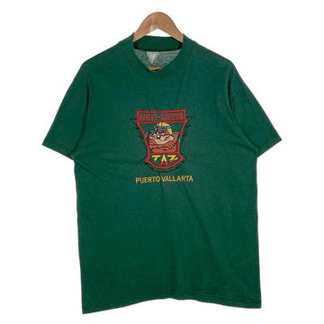 90's~ HARLEY-DAVIDSON ハーレーダビッドソン TAZ タズマニアンデビル 刺繡  Tシャツ グリーン Size L 相当 福生店