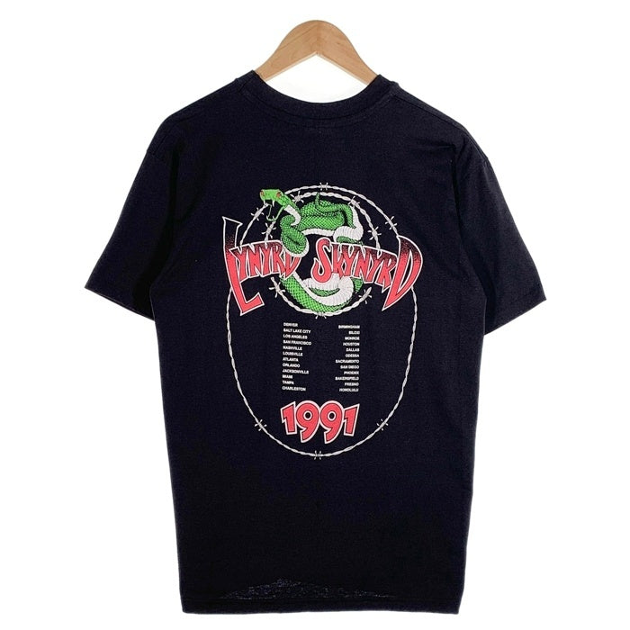 90's LYNYRD SKYNYRD レーナードスキナード 1991ツアー プリントTシャツ ブラック Hanes 1991コピーライト Size L 福生店