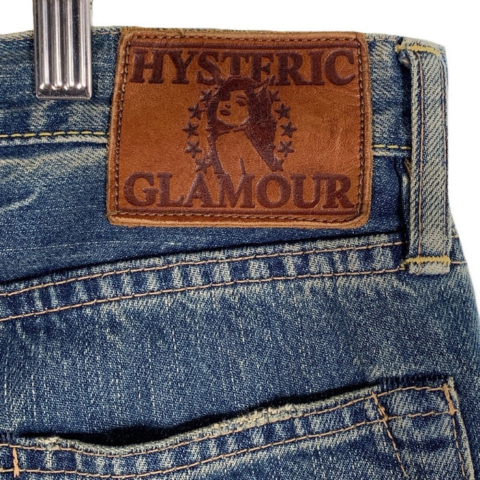 HYSTERIC GLAMOUR ヒステリックグラマー ダメージ リペア加工 ストレートデニムパンツ スタッズ 小窓 インディゴ 4AP-2102 Size 30 福生店