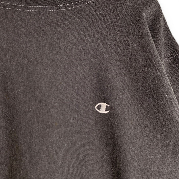 90's Champion チャンピオン リバースウィーブ クルーネックスウェットトレーナー チャコールグレー USA製 トリコ刺繡 Size L 福生店