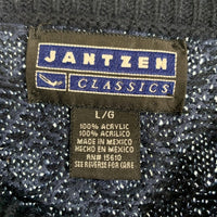 JANTZEN ジャンセン 格子柄 アクリルニットセーター ネイビー メキシコ製 Size L 福生店