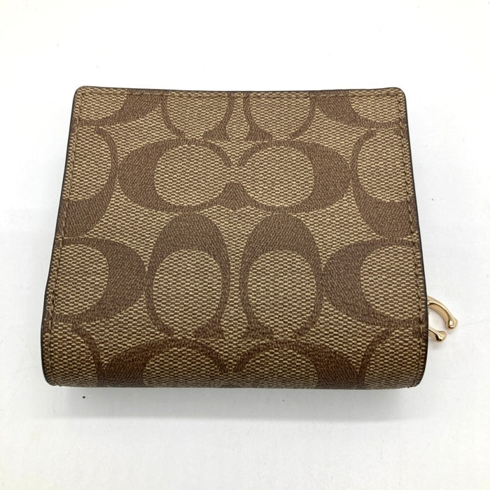 COACH コーチ C3309 シグネチャーキャンバス スナップウォレット 二つ折り財布 ブラウン 瑞穂店