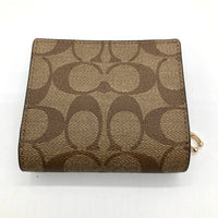 COACH コーチ C3309 シグネチャーキャンバス スナップウォレット 二つ折り財布 ブラウン 瑞穂店