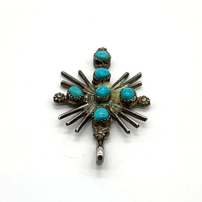 ズニ族 ターコイズ クロス ペンダントトップ シルバー 刻印なし 福生店