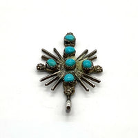 ズニ族 ターコイズ クロス ペンダントトップ シルバー 刻印なし 福生店