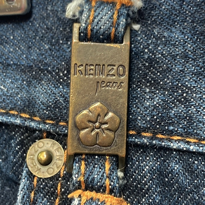 KENZO JEANS ケンゾー ジーンズ 北斎タグ ボタンフライ テーパード デニムパンツ インディゴ size79cm-2 瑞穂店