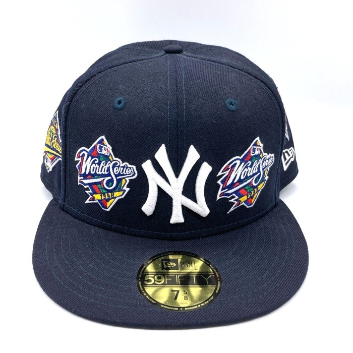 NEW ERA ニューエラ Worid Champion ニューヨークヤンキース グレーアンダーバイザー 59FIFTY ベースボールキャップ ネイビー Size60.6 瑞穂店