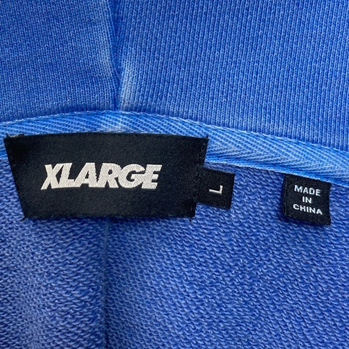 XLARGE エクストララージ PIGMENT BURN DOWN プルオーバーパーカー ブルー sizeL 瑞穂店