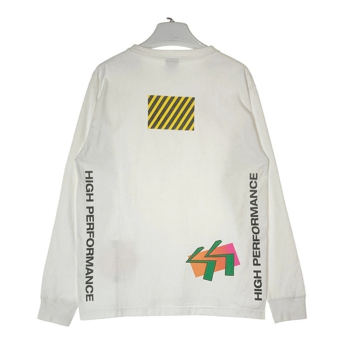 STUSSY ステューシー HIGH PERFORMANCE 前後プリント 長袖Tシャツ ホワイト sizeL 瑞穂店