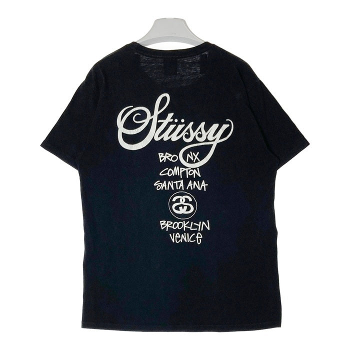 STUSSY ステューシー WORLD TOUR ワールドツアー メキシコ製 Tシャツ ブラック sizeM 瑞穂店