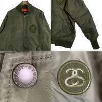 STUSSY ステューシー FRAGMENT DESIGN フラグメント デザイン 35TH 15AW MA-1 SF BOMBER JACKET ボンバージャケット オリーブ Size XL 福生店