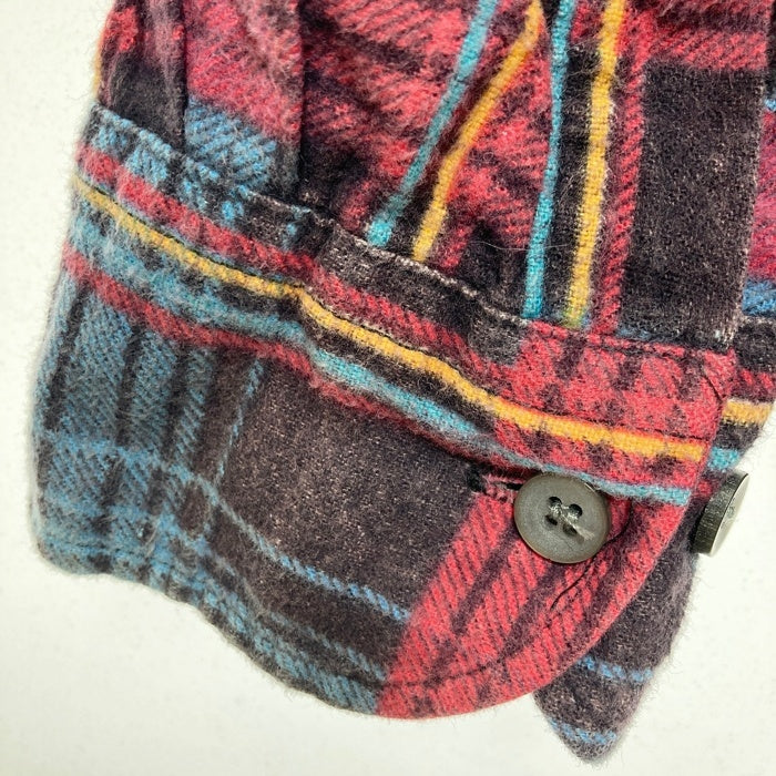 SAUGATUCK ソーガタック プリントネル フード付きシャツ ブルー size- 瑞穂店