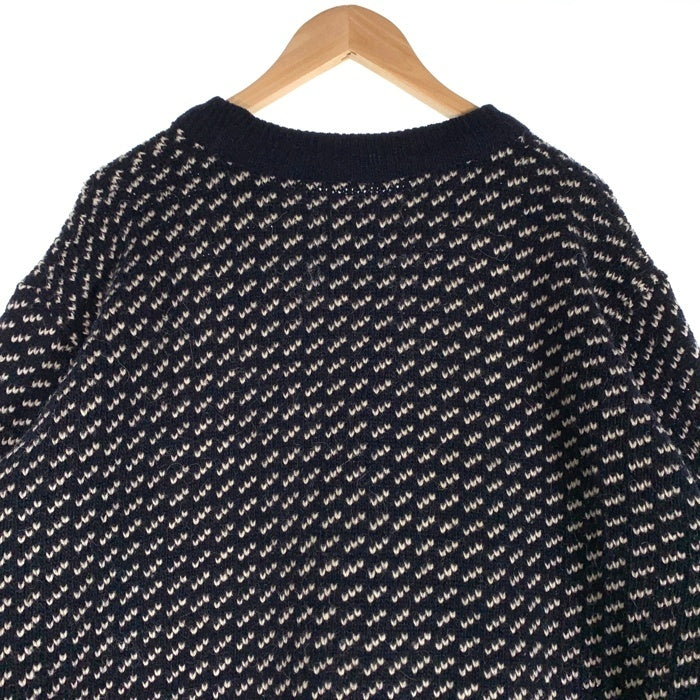 80's L.L.Bean エルエルビーン バーズアイ ウールニットセーター ネイビー ノルウェー製 5086 Size XL 福生店