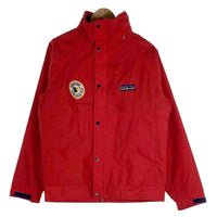 80's patagonia パタゴニア デカタグ ジップアップ ナイロンジャケット スタンドカラー レッド 内ボアフリース Size M 福生店