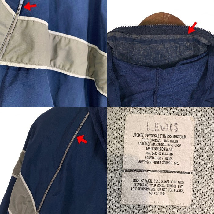 00's U.S.AIR FORCE 米空軍 ナイロン トレーニングジャケット ネイビー リフレクター 04年会計 8415-01-518-4607 Size M-R 福生店