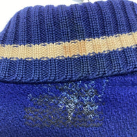 60's WHITING ホワイティング 袖レザー ウール スタジャン ロング ネイビー グレー Size 38 瑞穂店