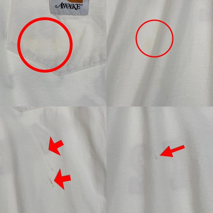 Carhartt W.I.P カーハート AWAKE NY アウェイク POKET T-SHIRT ポケットTシャツ バックプリント ホワイト Size L 福生店