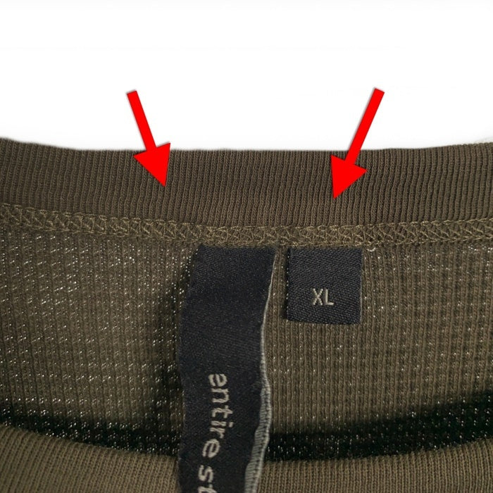 entire studios エンタイアスタジオ サーマルカットソー 長袖 フィンガーホール オリーブ ES2260 Size XL 福生店