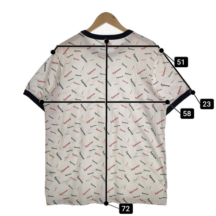 SUPREME シュプリーム 18AW Scatter Ringer Tee スキャッター リンガーTシャツ ホワイト ネイビー Size L 福生店