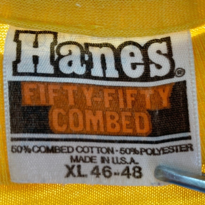 Hane’s ヘインズ 80's TANDEM AUSTIN 前後プリント シングルステッチ Tシャツ イエロー sizeXL 瑞穂店