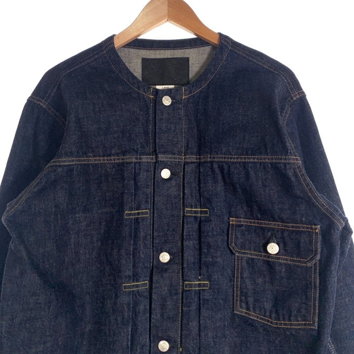 CALEE キャリー 1st TYPE NO COLLAR DENIM JACKET ノーカラー デニムジャケット インディゴ Size L 福生店