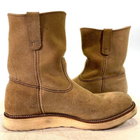 90's REDWING レッドウィング スウェード ペコスブーツ ベージュ 8168 97年 縦刺繡羽タグ Size 9E (27.0cm) 福生店