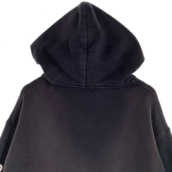 ASKYURSELF アスクユアセルフ 袖プリント プルオーバー フーディー パーカー ブラック Size S 福生店