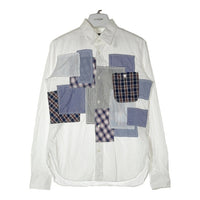 COMME des GARCONS HOMME コムデギャルソンオム AD2014 HN-B009 チェックパッチワーク 長袖シャツ ホワイト sizeS 瑞穂店