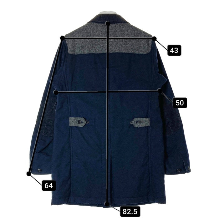COMME des GARCONS HOMME コムデギャルソンオム HN-C017 AD2014 ウール×コットン切替 コーデュロイ エルボーパッチ カバーオール ネイビー sizeS 瑞穂店