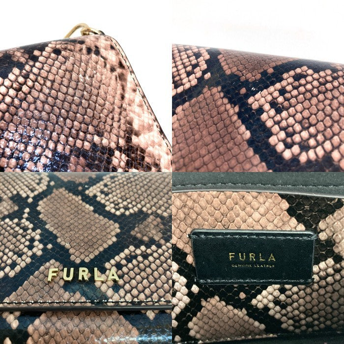 FURLA フルラ WB00393 マヤ クロスボディ パイソン柄 ミニショルダーバッグ ブラック 瑞穂店