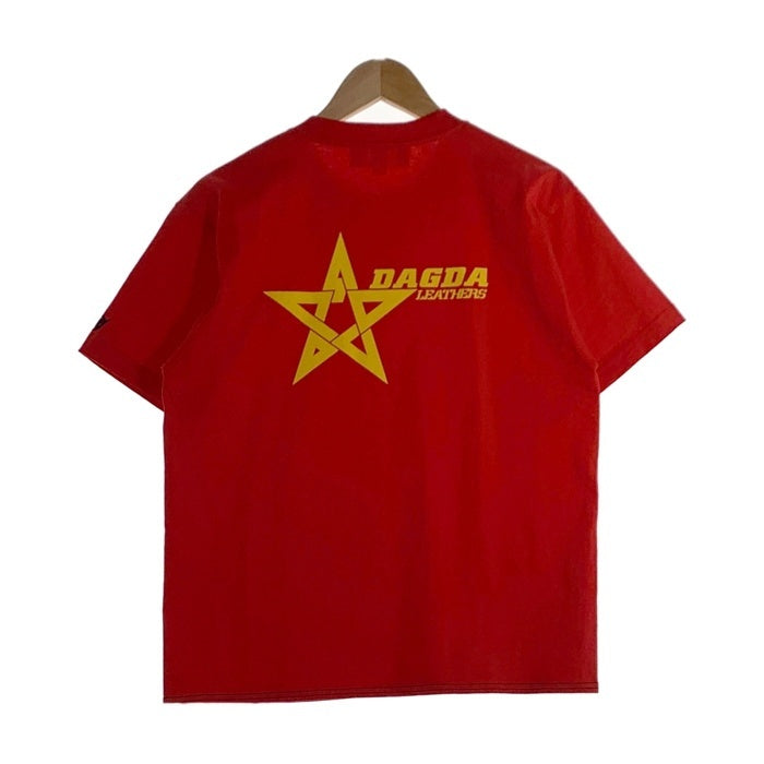 Dagda Leathers ダグダレザーズ プリントTシャツ 袖刺繡 レッド 旧マッコイ 滝沢氏 2 Size M 福生店