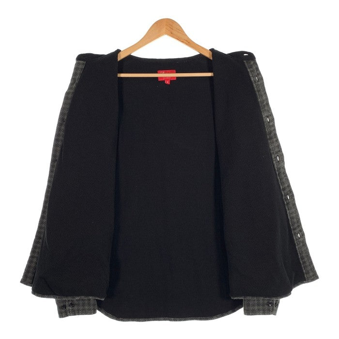 SUPREME シュプリーム 22AW Houndstooth Flannel Hooded Shirt ハウンズトゥース フランネル フーデッドシャツ ブラック 内サーマル Size M 福生店