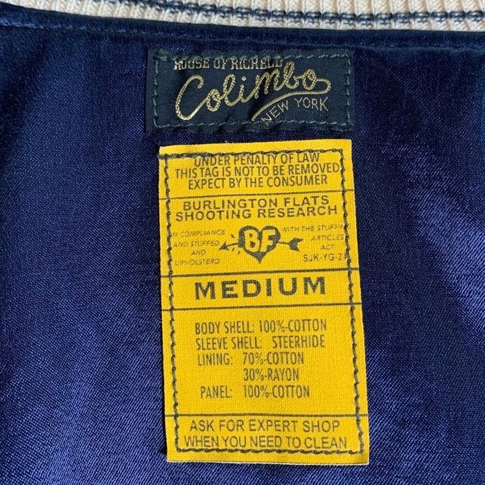 COLIMBO コリンボ Sprit Mound Sports Jacket 袖レザー ジップアップ スタジャン ネイビー Size M 福生店