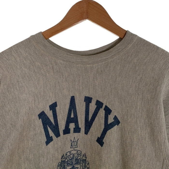 70's Champion チャンピオン U.S.NAVY リバースウィーブ クルーネックスウェットトレーナー グレー 赤単色タグ Size M 福生店