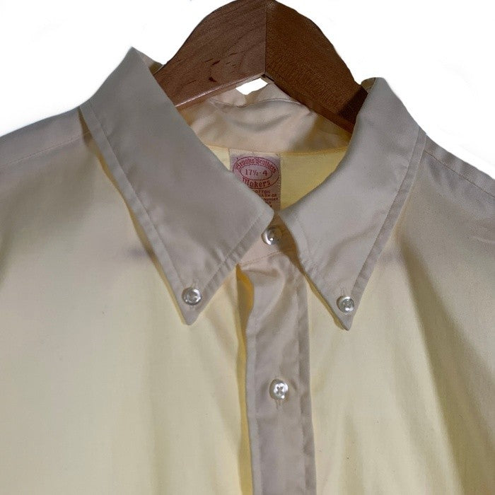 80-90's Brooks Brothers ブルックスブラザーズ Makers ボタンダウンシャツ プレーン イエロー USA製 Size 17 1/2-4 福生店