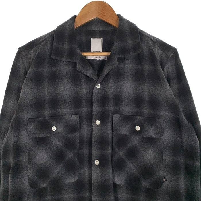 Liberaiders リベレイダース 18AW PLAID FLANNEL SHIRT オンブレチェック オープンカラーフランネルシャツ ブラック グレー 77101 Size L 福生店