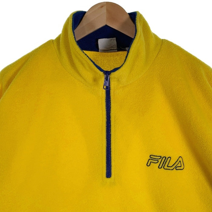 FILA フィラ ハーフジップ プルオーバー フリースジャケット イエロー Size XL 福生店