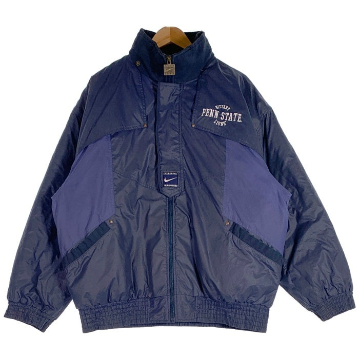 00's NIKE ナイキ TEAM SPORT ペン・ステート・ニタニー・ライオンズ 刺繡 ジップアップ ダウンジャケット ネイビー Size XL 福生店
