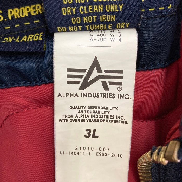 ALPHA INDUSTRIES アルファインダストリーズ フライトジャケット ワッペン TOP GUN ネイビー size2XL 瑞穂店