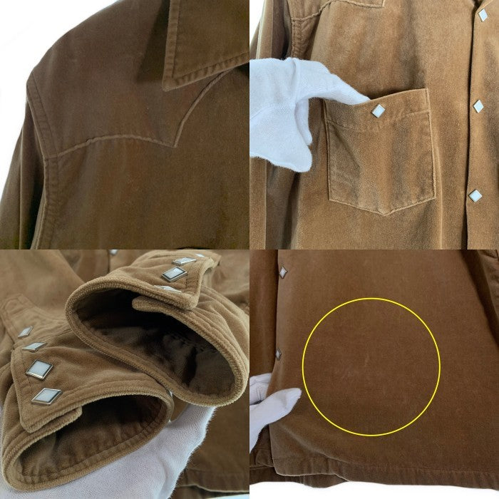 STEVENSON OVERALL Co. スティーブンソン オーバーオール UrbanLasso-UL1 ベロア ウエスタンシャツ ベージュ やや厚手 Size L 福生店