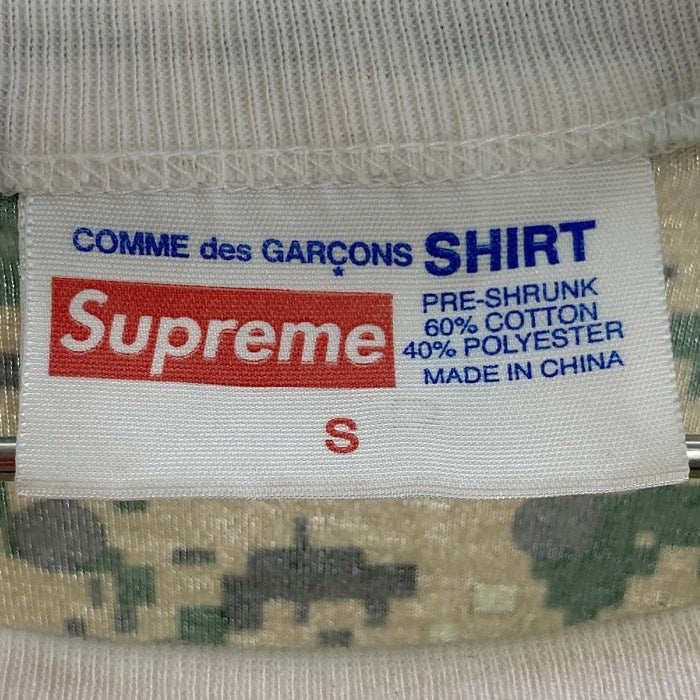 SUPREME シュプリーム ×COMME des GARCONS コムデギャルソン シャツ 13SS ドットデジカモフラ柄 ミラーボックスロゴ Tシャツ ホワイト sizeS 瑞穂店