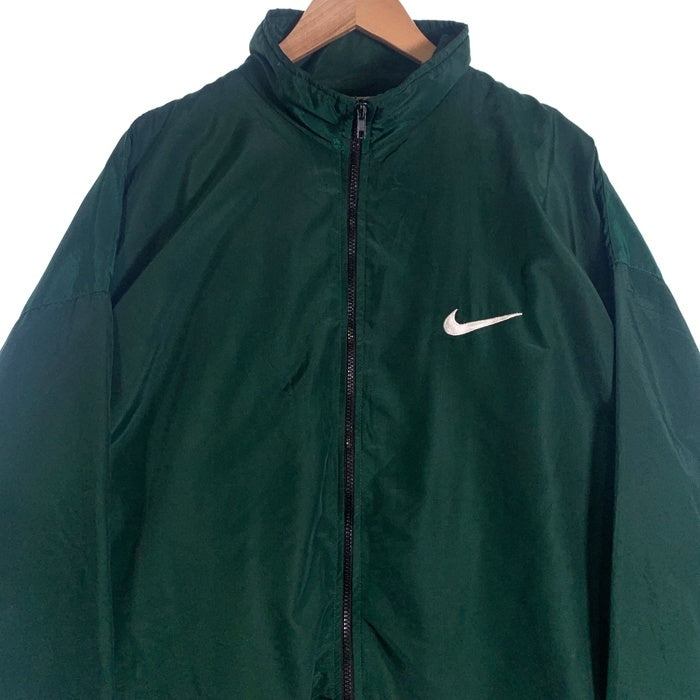 90’s NIKE ナイキ トラックジャケット ジップアップ スウッシュ刺繍 グリーン USA製 Size L 福生店