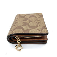 COACH コーチ C3309 シグネチャーキャンバス スナップウォレット 二つ折り財布 ブラウン 瑞穂店